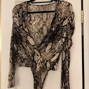 COPY - L snake skin print body suit